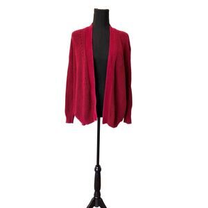 Mango Basics, Women’s Medium, Maroon Knitted Cardigan Sweater
